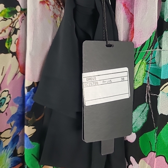 NWT Nissa Scarf-Detail Silk Maxi Dress Multicolor Floral Sz US 4 MSRP $1229 - Picture 7 of 16